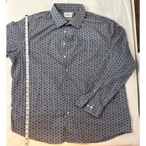 Goodfellow Co. Men's Grey All Over Print Button Down Long Sleeve Dress Shirt XXL